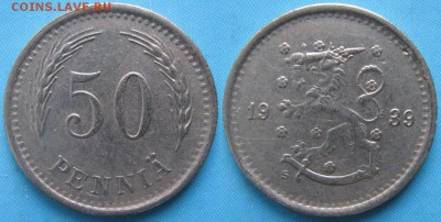 17.Разная инострань по фиксу - 17.20. -Финляндия 50 пенни 1939    168-ак3-3615