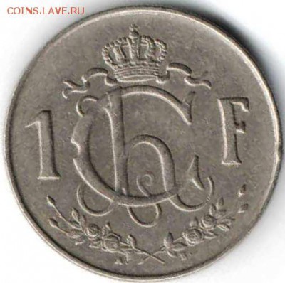 Люксембург. 1 франк 1955 г.  в 24.00 03.01.17 г. - ИНОЗЕ