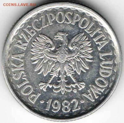 Польша. 1 злотый 1982 г. в 24.00 02.01.17 г. - ИНОЗЕ3