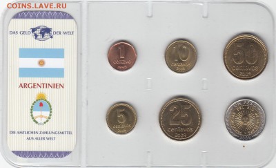 НАБОРЫ МОНЕТ МИРА на ЮБИЛЕЙКУ СССР и РОССИИ(БИМ и не только) - АРГЕНТИНА - 02А