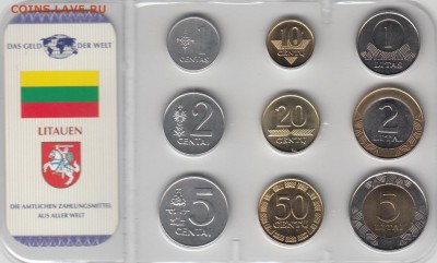НАБОРЫ МОНЕТ МИРА на ЮБИЛЕЙКУ СССР и РОССИИ(БИМ и не только) - Литва - 1а