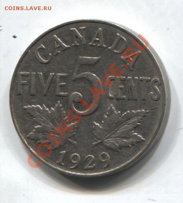 КАНАДА 5 ЦЕНТОВ 1929 ДО 17.01.11 В 22.00 МСК - Canada5c1929