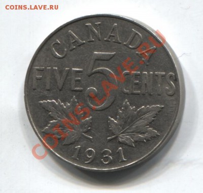 КАНАДА 5 ЦЕНТОВ 1931 ДО 17.01.11 В 22.00 МСК - Canada5c1931