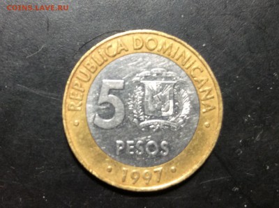 Доминикана 5 песо 1997г  (БИМ) - image