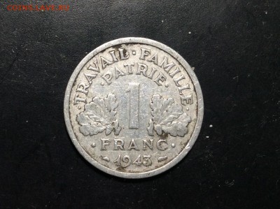 Франция 1 франк 1943г - image