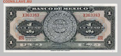 Мексика 1 песо 1967 - лицо. - Мексика_1песо-1967_календар-Майя