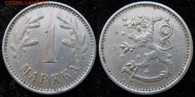 17.Разная инострань по фиксу - 17.22. -Финляндия 1 марка 1922    164-4-3404