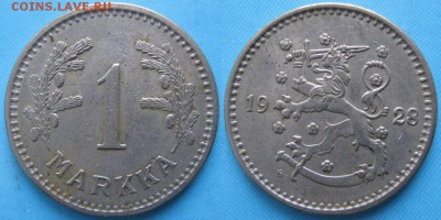 17.Разная инострань по фиксу - 17.26. -Финляндия 1 марка 1928    168-ак3-3609