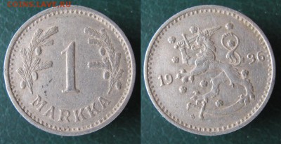 17.Разная инострань по фиксу - 17.36. -Финляндия 1 марка 1936 a