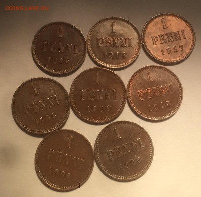 1 пенни 1900-1917 (8 шт.) До 6.01.2017 г.,в 22.00 по МСК - penni-1