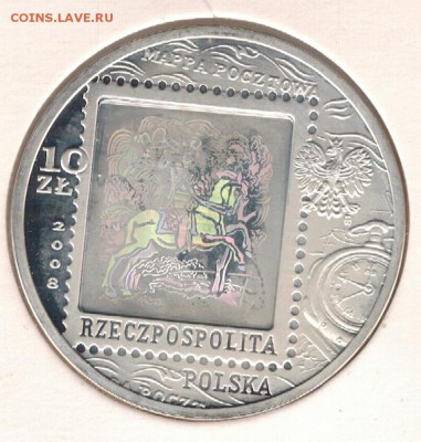 Ag Польша 10 злотых 2008 Почта до 09.01 в 22.00мск (Д355) - 5-пол10з08Е1