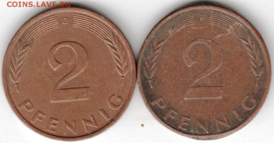 ФРГ . 2 пфеннига 1981 г. D и F до 24.00 11.01.17 г - Scan-170104-0022