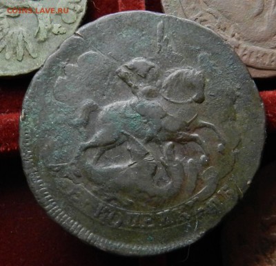 2 копейки 1759 - перечекан из копейки облачной 1755 СПБ - DSCN5347
