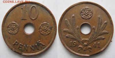 18.Разная инострань по фиксу - 18.2. -Финляндия 10 пенни 1941 г