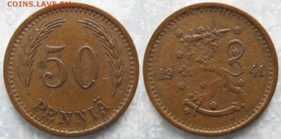 18.Разная инострань по фиксу - 18.11. -Финляндия 50 пенни 1941    168-ак2-3642