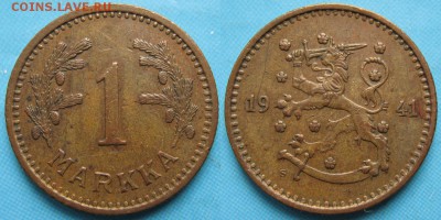 18.Разная инострань по фиксу - 18.16. -Финляндия 1 марка 1941    3171
