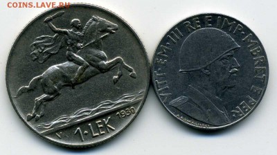 Албания 1 лек и 0.2 лека 1930 и 40гг. до 10 01 17 22-00 мск - хх149