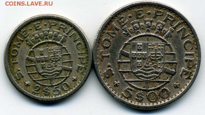 Острова Сент-Томаса и Принца 2,5 и 5 эскудо до 10 01 17 22-0 - хх150