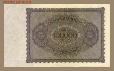 Германия 100000 марок 1923 - Германия-100000марок-1923_спинка