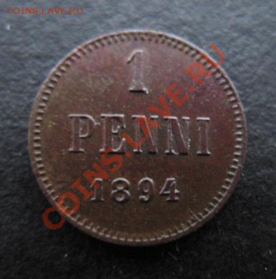 Финляндия, 1894 год, 1 пенни, до 18.01 в 21-00 мск - фин 1894 1 