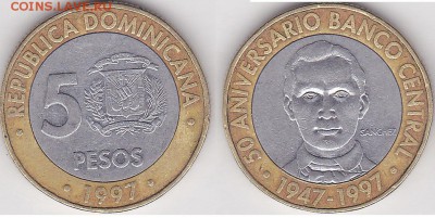 22:00 - 5 песо 1997 г.