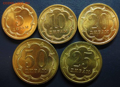 Таджикистан. 5,10,20, 25, 50 дирам 2006г До 11.01 в 22-00МСк - мел2