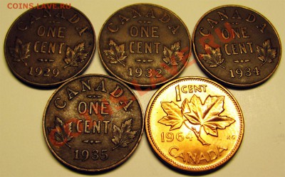 N52 1¢ Канада 5 шт. 1929, -32, -34, -35,-64  до 21.01 в 22°° - N52 Canada 5 pcs_1
