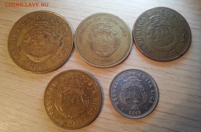 Коста-Рика 500,100,50,10 колонов (диам. до 33мм) до 12.01.17 - 20161215_214113