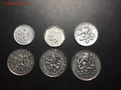 Чехия 10,20,50, 1, 2, 5 крон 1993-1997 гг - image