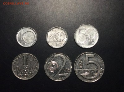 Чехия 10,20,50, 1, 2, 5 крон 1993-1997 гг - image