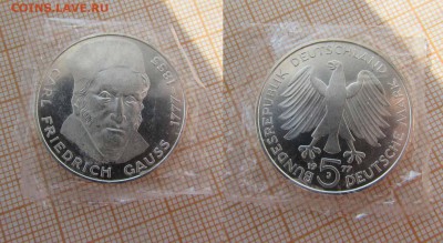 ФРГ 5 марок 1977 200л со дня рожд Карла Фридриха Гаусса - фрг
