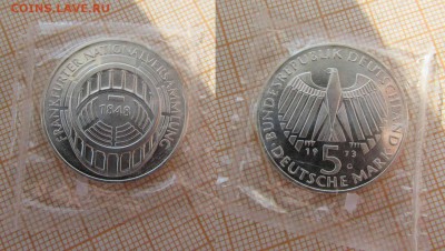 ФРГ 5 марок 1973 125л Парламента во Франкфурте - фрг