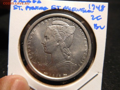 Cан Пьер и Микелон 2 франка 1948 UNC - san pier miquelon