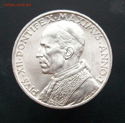 Ватикан 5 лир 1939 серебро - 100_6717
