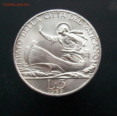 Ватикан 5 лир 1939 серебро - 100_6722