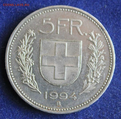 С 1 руб. ШВЕЙЦАРИЯ 5 франков  1994г. до 16.01 в 22-00 - IMG_4224.JPG