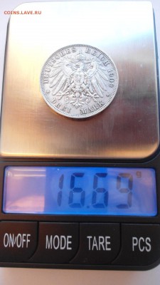 Саксония 3 марки 1909 с 200 рублей до 16.01.2017 - DSC05063.JPG