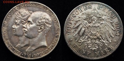 ФИКС - таллеры, марки и др. Германия - Мекленбург-Шверин_5марок1904_1_1