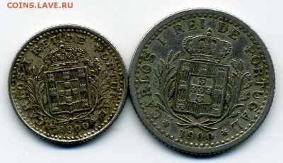 Португалия 1900 г 50 и 100 рейс до 17 01 17 до 22-00 мск - хх152