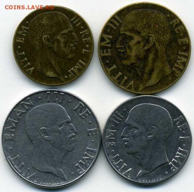 Фашистская Италия 1940-43 гг 4 монеты до 17 01 17 до 22-00 м - хх173