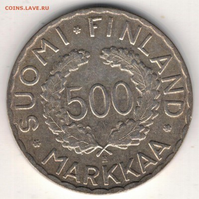 Ag Финляндия 500 марок 1952 Олимпиада 16.01 в 22.00мск (Д259 - 5-ф1