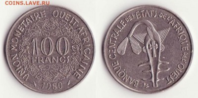 Западная Африка, 100 франков, 1980 год до 18. 01. - Рисунок (162)