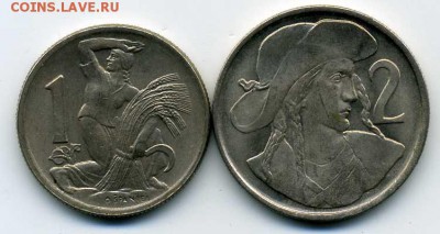 Чехословакия 1 и 2 кроны 1946 и 48 гг UNC до 17 01 17 в 22-0 - хх198