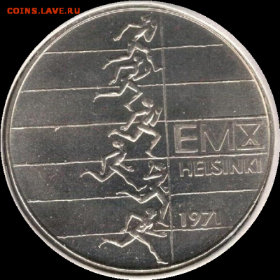 Финляндия 10 марок 1971 ЧЕ по легкой атлетике до 20.01. в 22 - 4374