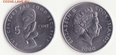 Острова Кука, 5 центов 2000г FAO до 19.01. - Рисунок (344)