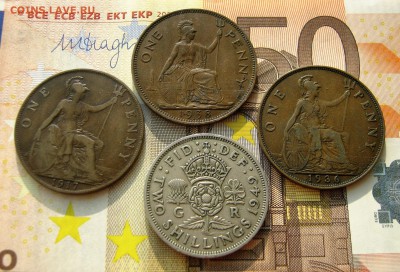 БРИТАНИЯ 7 монет от 1 пенни до 2 шиллингов 1917-2005. 19.01. - 030 (2).JPG