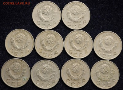 ЛОТ - 10 копеек 1946, 1948, 1949, 1950г. по 10 шт. - Лот_10коп1949_1_2