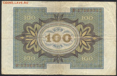 Германия 100 марок 1920 г.  16.01.17 г. 22 -00 МСК. - 100 м. 1920 1