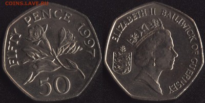 Гернси 50 пенсов 1997 до 22:00мск 23.01.17 - Гернси 50 пенсов 1997 =145