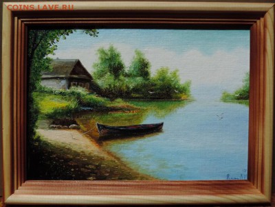 КАРТИНА "Лодка у берега "холст,масло. Низкий старт - DSCN4300